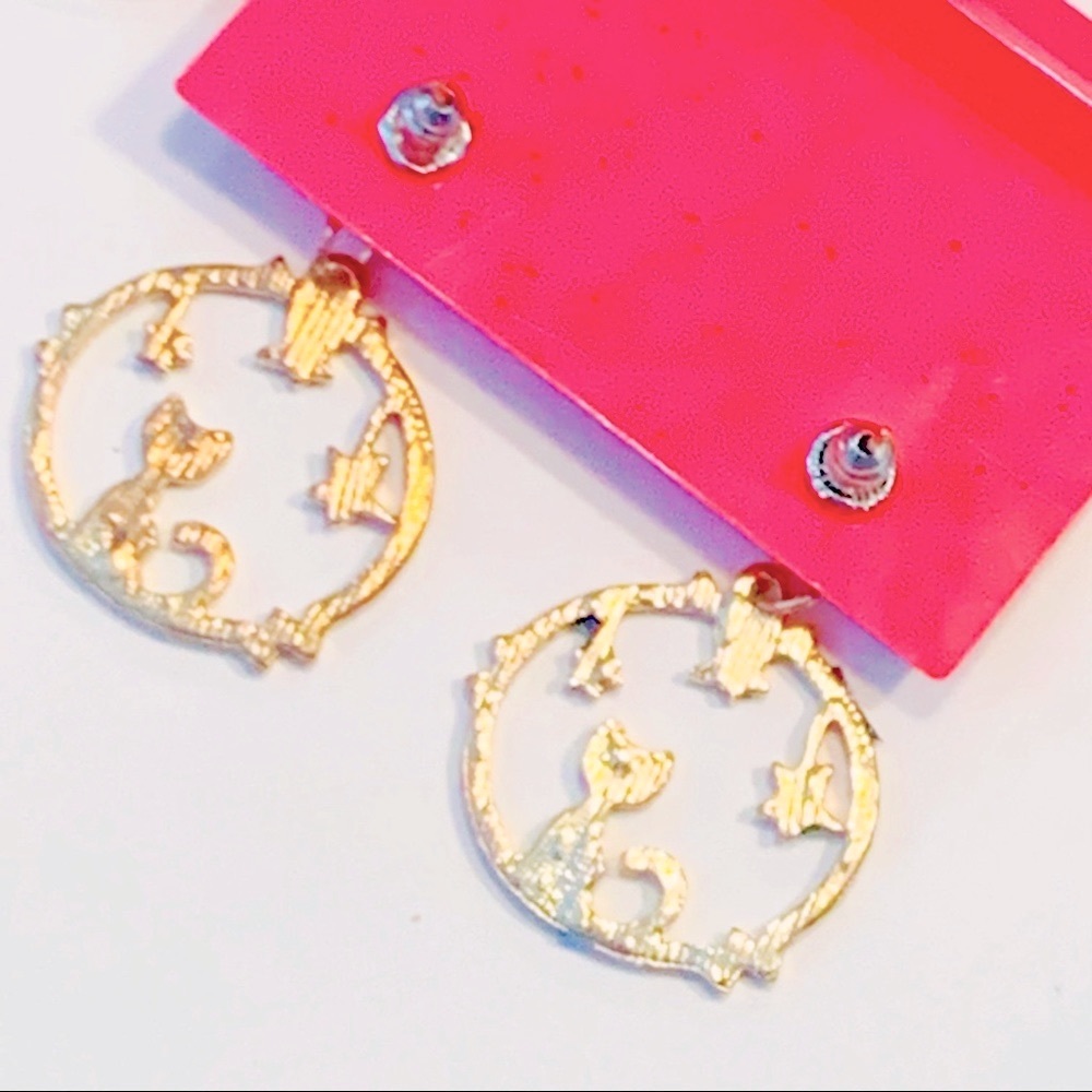 🌸 3/$30 🌸 Betsey Johnson Style - Night sky Cat Drop Earrings - Picture 4 of 4